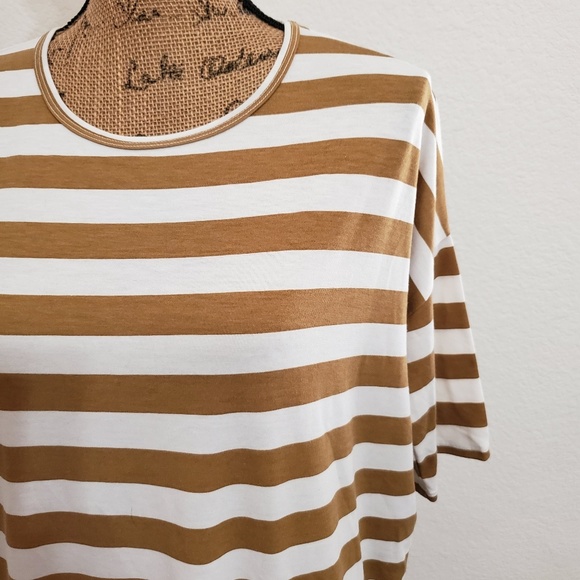 LULAROE Classic tee gold and beige stripes XS - Picture 7 of 7